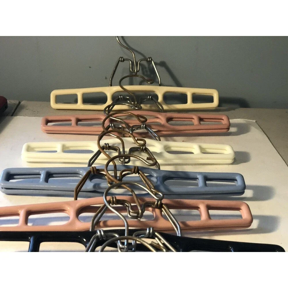 8 Retro Skirt Pants Slacks Hangers Acrylic Multi  Colors Clamp Hangers 11” Tamor